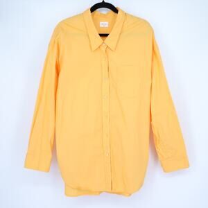 WILFRED FREE Relaxed Button Up Shirt Sherbet Orange Cotton Long Sleeve Women's M